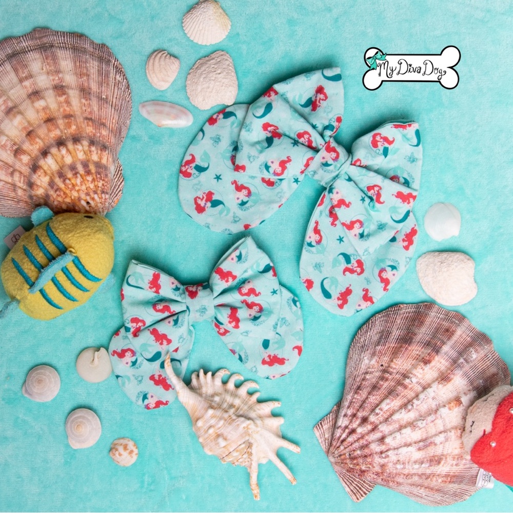 Ariel the little mermaid pet sailor bow and bow ties NEW